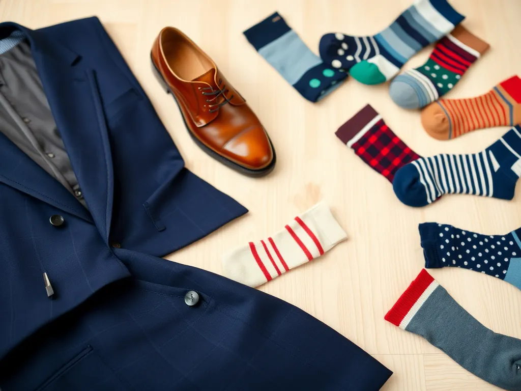 Granatowy garnitur i brązowe buty – jakie skarpetki dobrać?