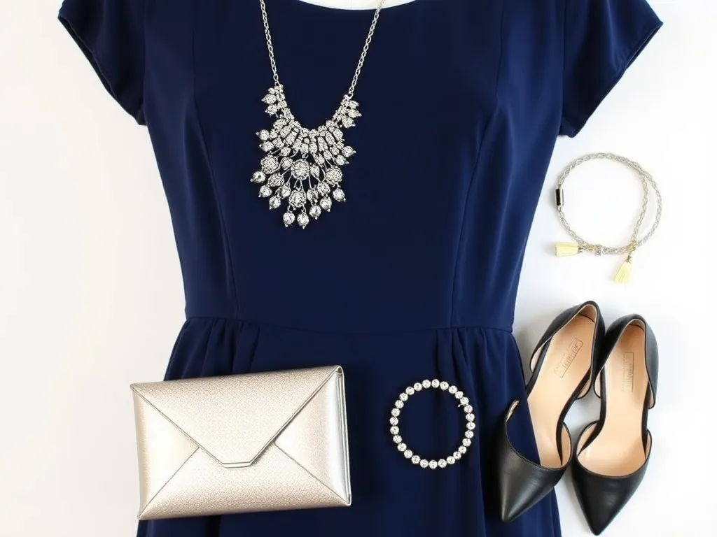 Jakie dodatki do granatowej sukienki będą najlepsze?